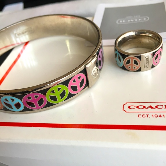 COACH bangle & ring SET PEACE RARE - Picture 1 of 2